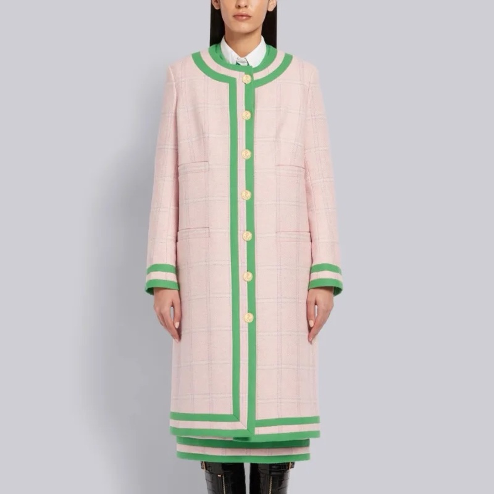 Light Pink Cardigan Overcoat
Windowpane Heavy Hunting Tweed